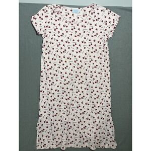 Ashley Taylor Women's Cherry Nightgown "Cherish Me" Pink Sleepwear Dress STAINS